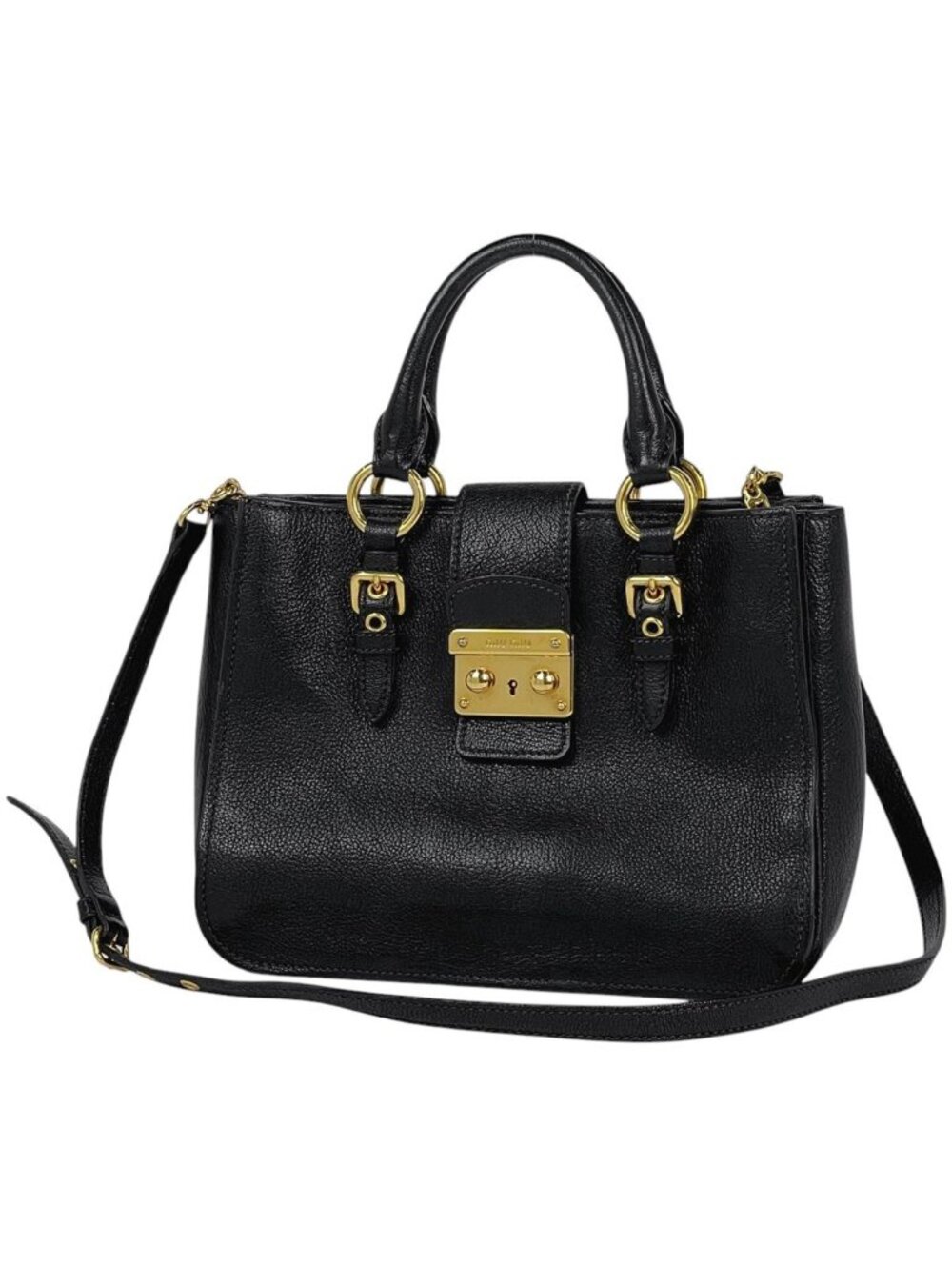 Miu Miu Handbag 2-Way Leather Black